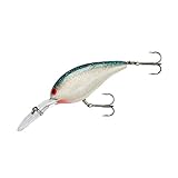 Norman Lures Deep Little N Crankbait Bass Fishing Lure, 9-12 Foot Depth, Fishing Gear and Accessories, 2 1/2", 3 oz, White/Green Fleck